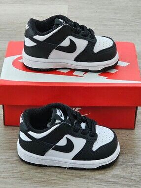 Nike Dunk Low Panda Toddler Shoes Black White Sneakers Size 3C